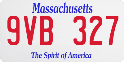 MA license plate 9VB327