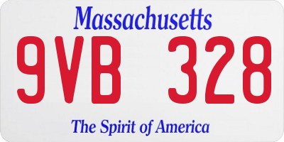MA license plate 9VB328
