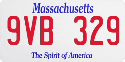 MA license plate 9VB329