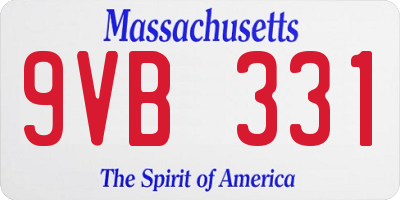 MA license plate 9VB331