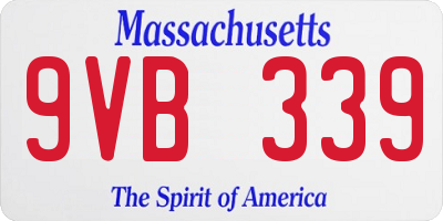 MA license plate 9VB339