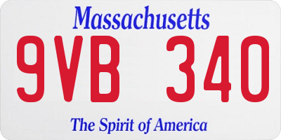 MA license plate 9VB340