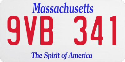 MA license plate 9VB341