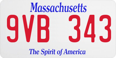 MA license plate 9VB343