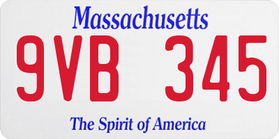 MA license plate 9VB345