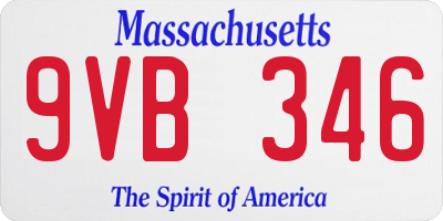 MA license plate 9VB346