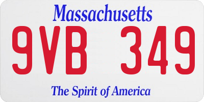 MA license plate 9VB349