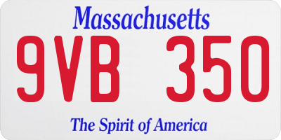 MA license plate 9VB350