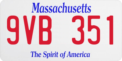 MA license plate 9VB351