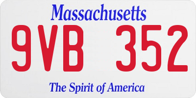 MA license plate 9VB352
