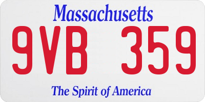 MA license plate 9VB359