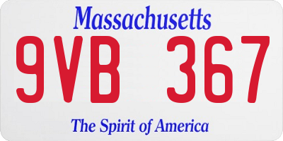 MA license plate 9VB367