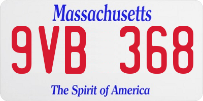 MA license plate 9VB368
