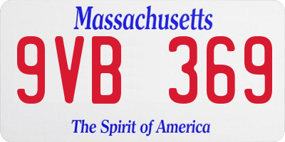 MA license plate 9VB369