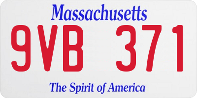MA license plate 9VB371