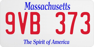 MA license plate 9VB373