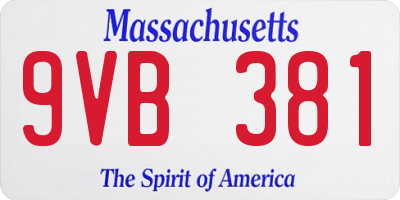 MA license plate 9VB381