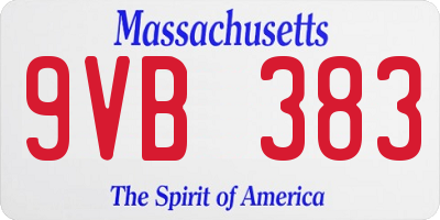 MA license plate 9VB383