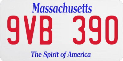 MA license plate 9VB390