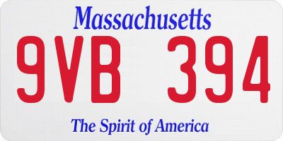 MA license plate 9VB394