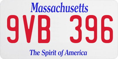 MA license plate 9VB396
