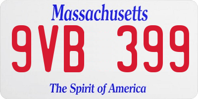 MA license plate 9VB399