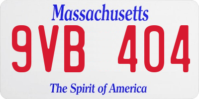 MA license plate 9VB404