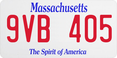 MA license plate 9VB405