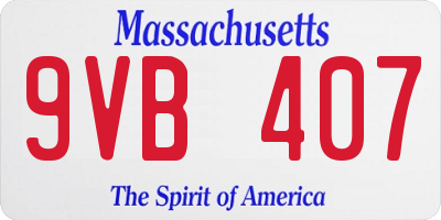 MA license plate 9VB407