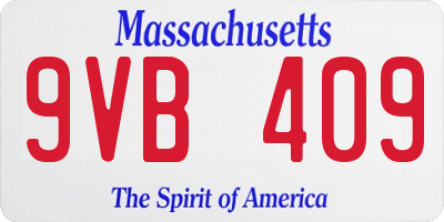 MA license plate 9VB409