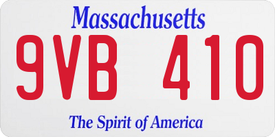 MA license plate 9VB410