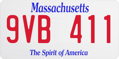 MA license plate 9VB411