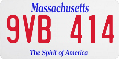 MA license plate 9VB414