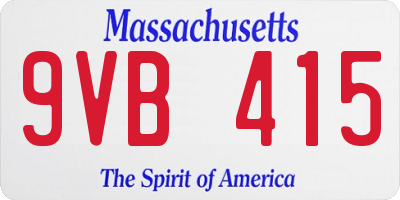 MA license plate 9VB415