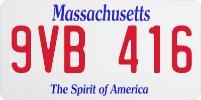 MA license plate 9VB416