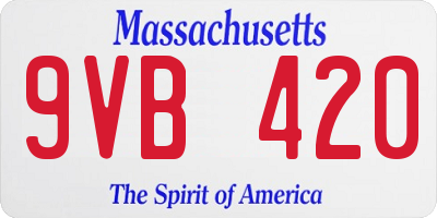 MA license plate 9VB420