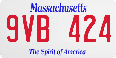 MA license plate 9VB424