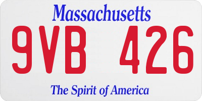 MA license plate 9VB426