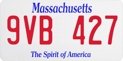 MA license plate 9VB427