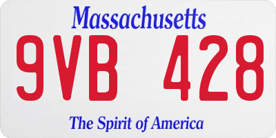 MA license plate 9VB428