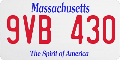 MA license plate 9VB430