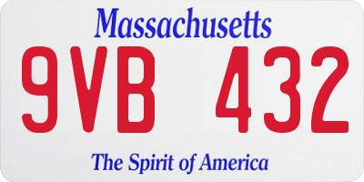 MA license plate 9VB432