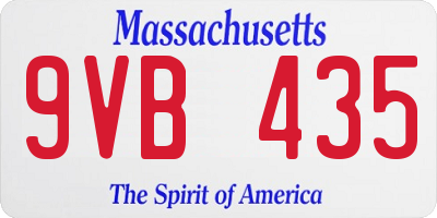 MA license plate 9VB435