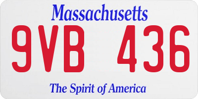 MA license plate 9VB436