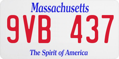 MA license plate 9VB437