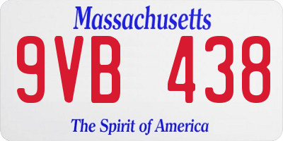 MA license plate 9VB438