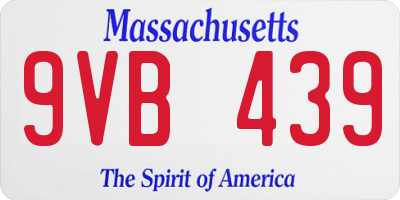 MA license plate 9VB439