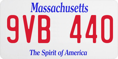 MA license plate 9VB440