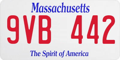 MA license plate 9VB442