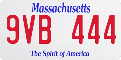 MA license plate 9VB444